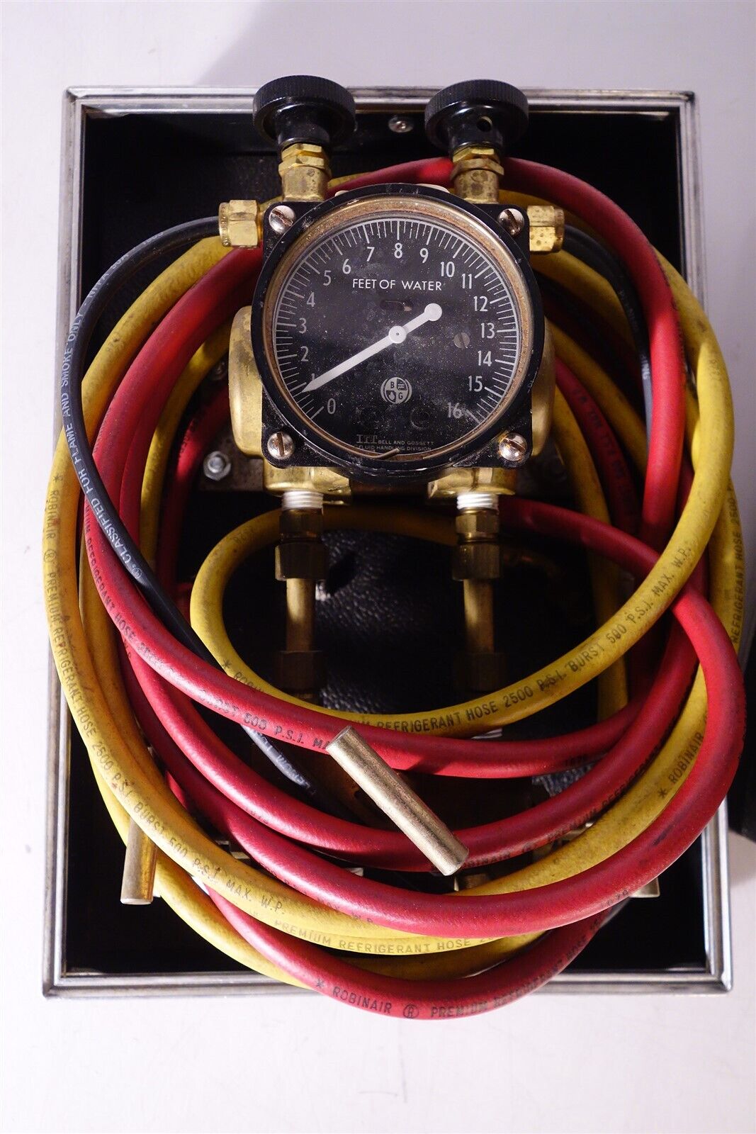 Bell & Gossett ITT 0-16ft H20 Pressure Gauge Refrigeration / Readout Meter Kit