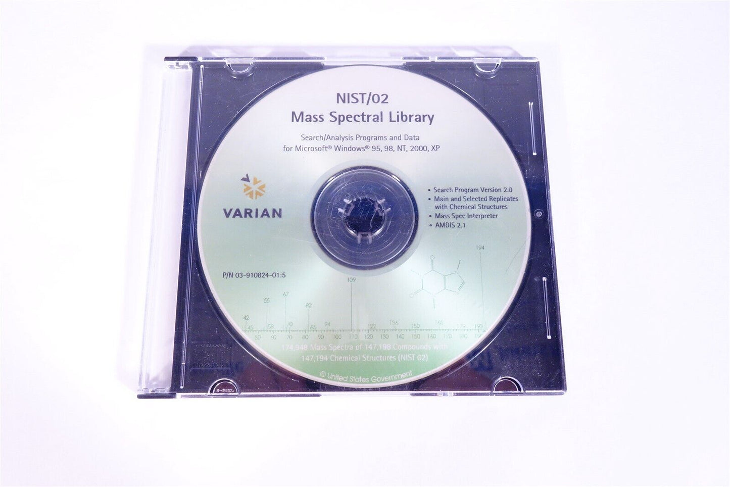 Varian NIST/02 Mass Spectral Library