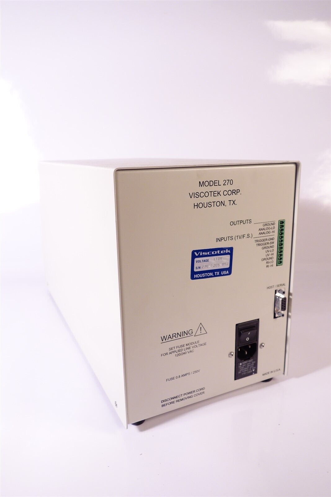 Viscotek 270 Light Scattering Intrinsic Modular Advanced GPC/SEC Dual Detector