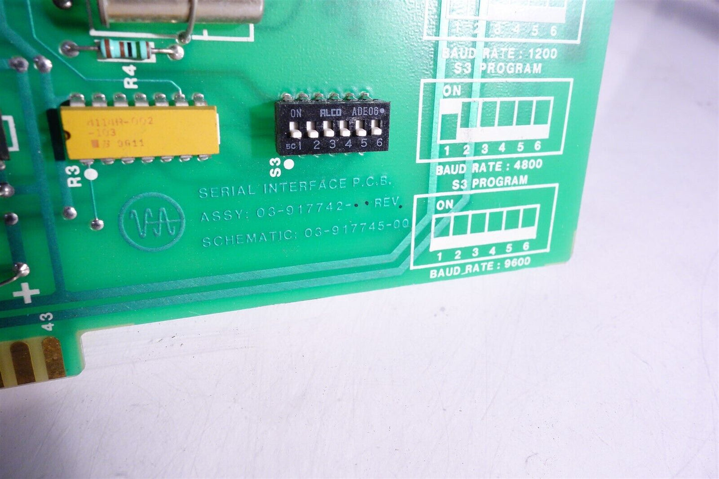 VARIAN 3400 GAS CHROMATOGRAPH SERIAL INTERFACE PCB 03-917742