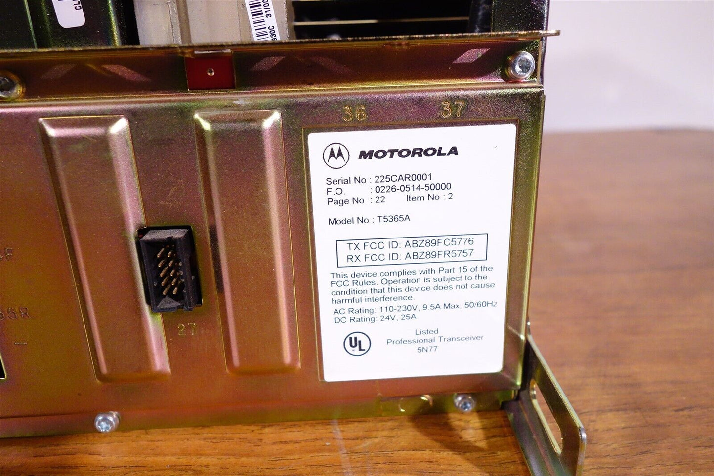 MOTOROLA QUANTAR T5365A UHF 800MHZ Excellent Working