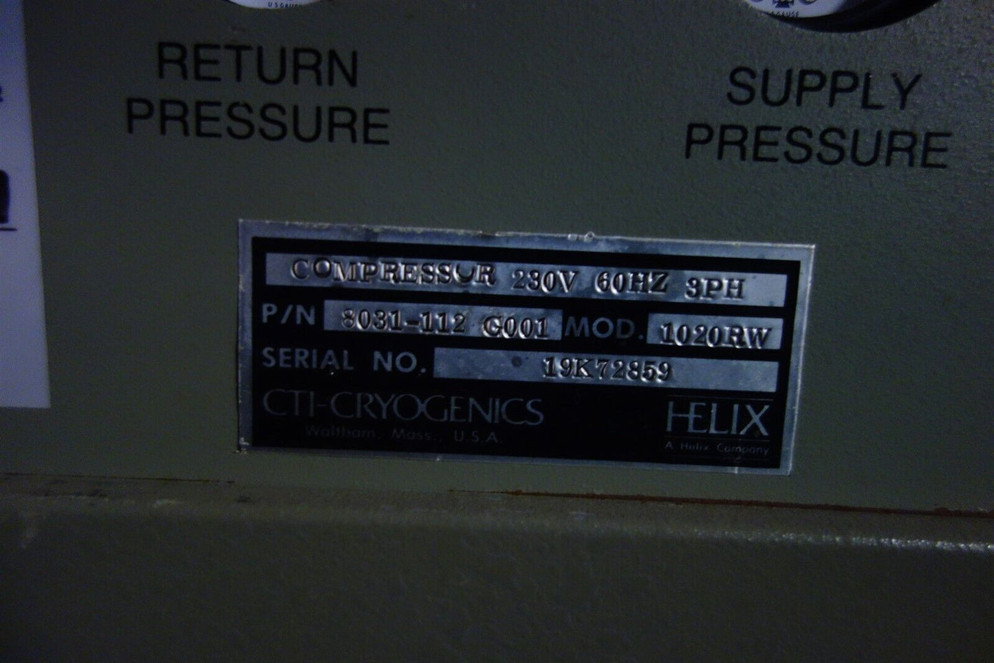 CTI-Cryogenics Helix Compressor 1020RW 230V 3Ph