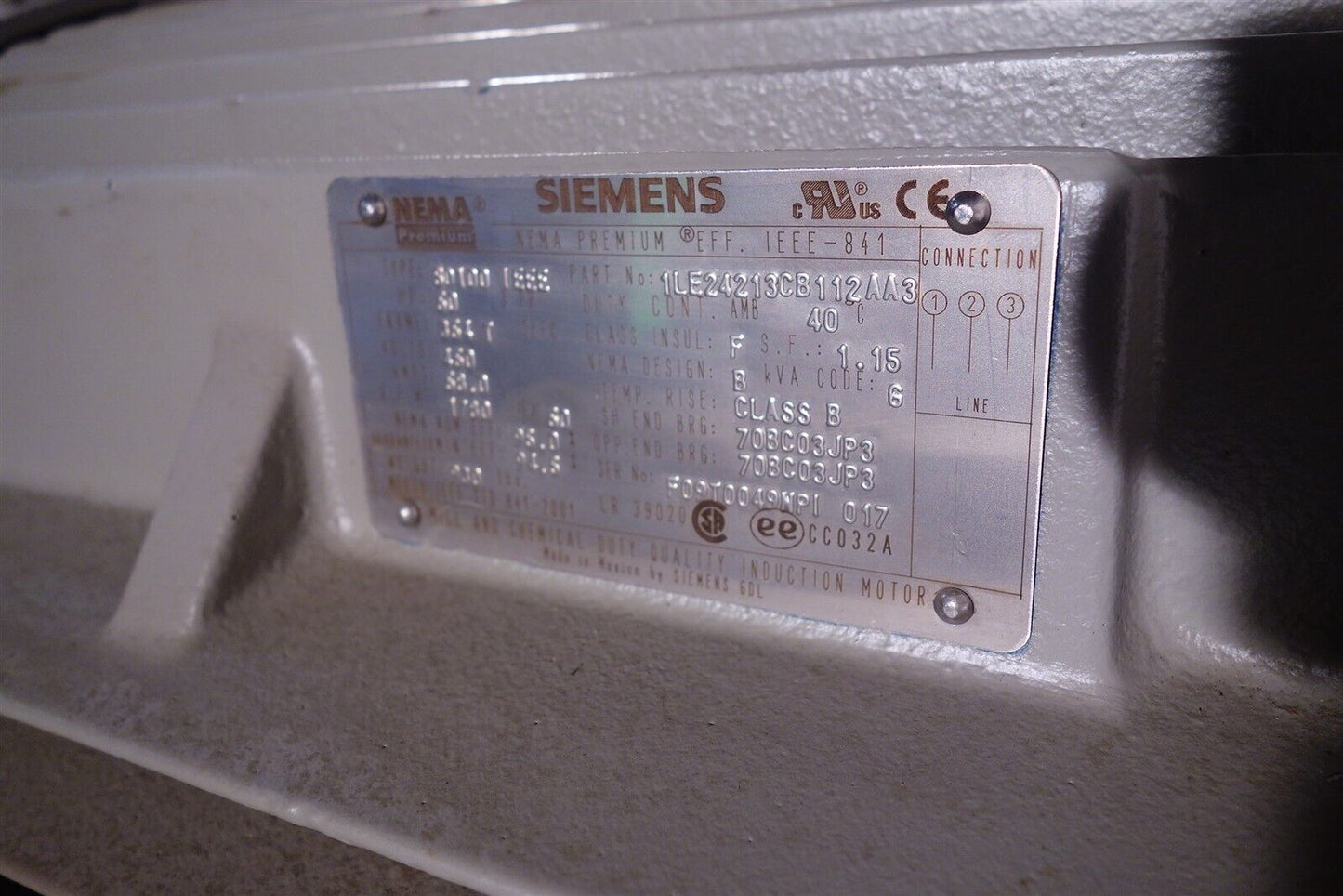 Siemens SD100 60HP 460V 364T 1800RPM NEW - UNUSED