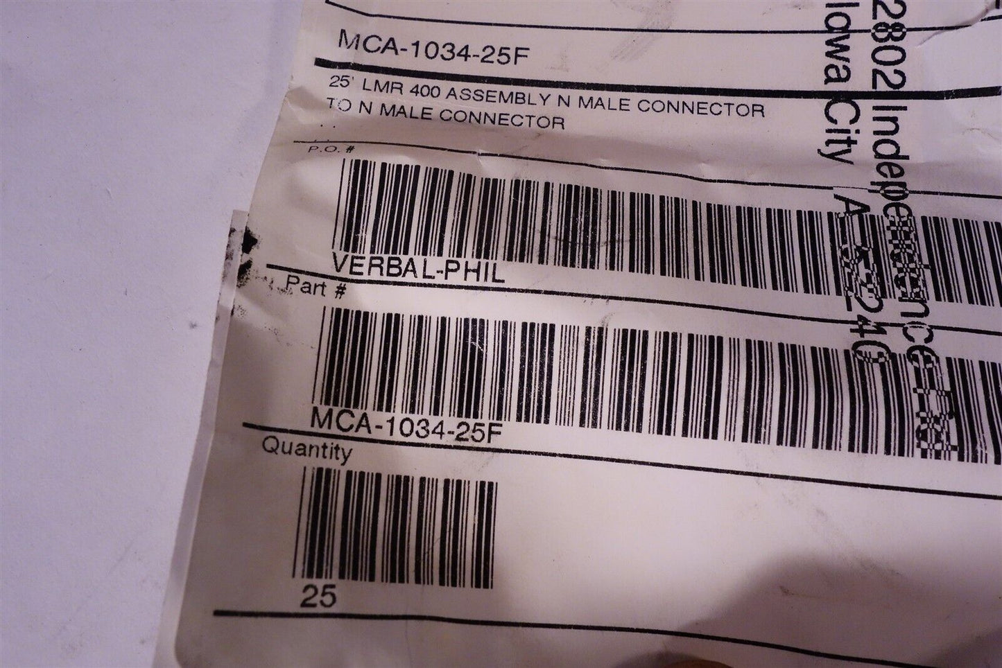 Lot of 3 25' LMR 400 Assembly N Male Connector to N Male Connector MCA-1034-25F