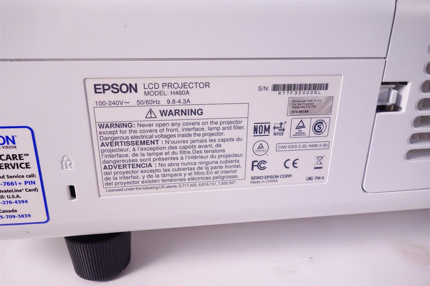 NEW Epson PowerLite Pro Z8350WNL H460A Large Venue Projector +ELPLS04 0 Hours