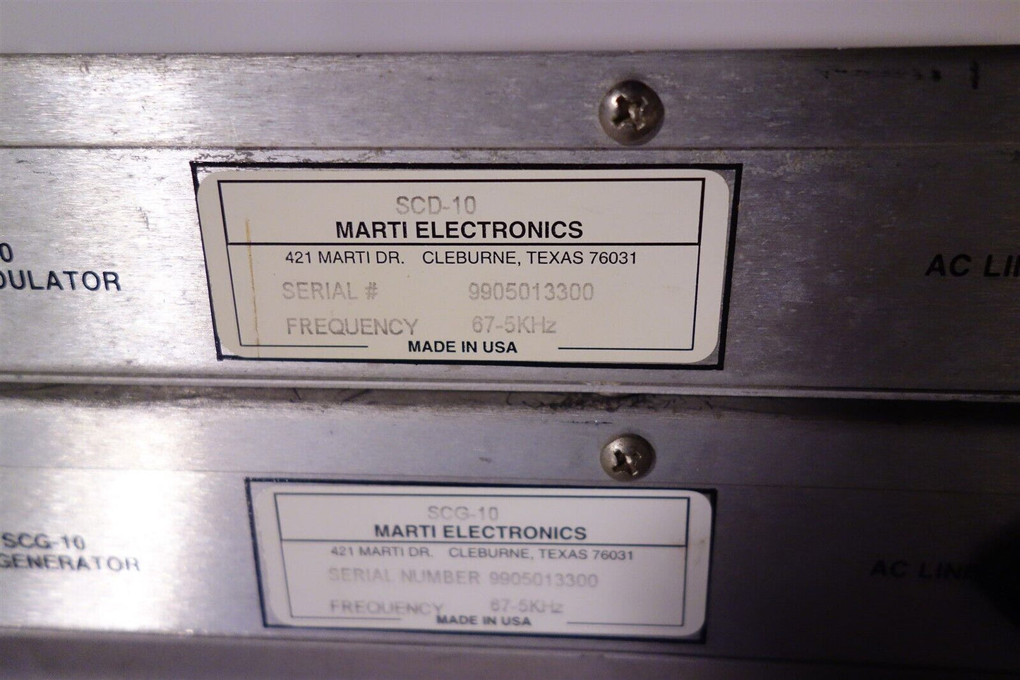 Marti SCD-10 SCG-10 Subcarrier Demodulator / Generator Combo for Broadcast - EXC