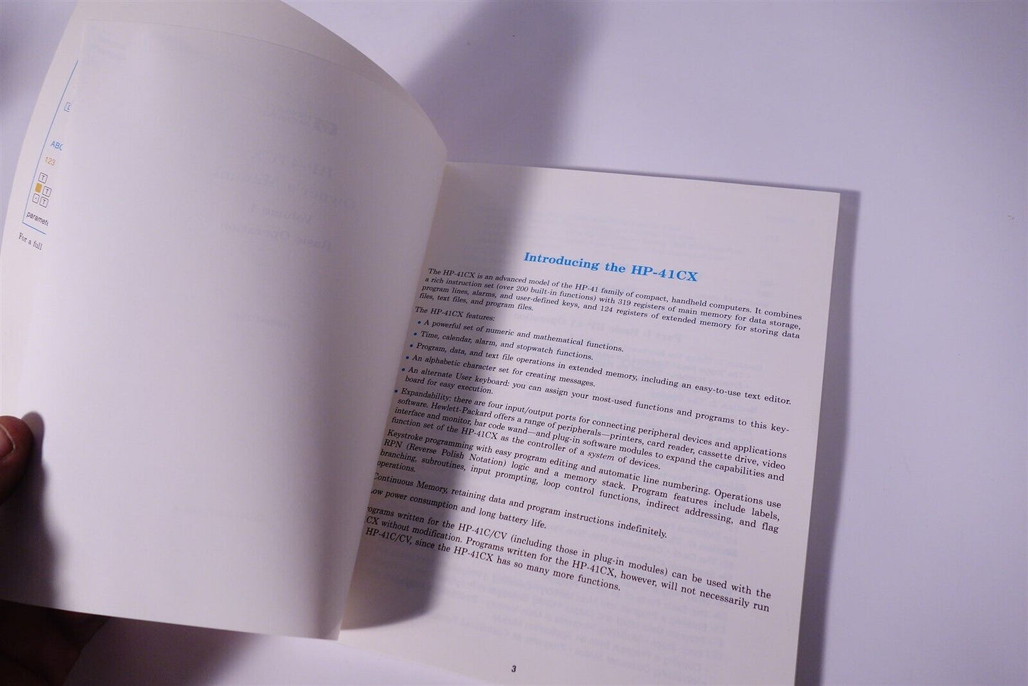 vintage Hewlett Packard HP-41CX Manual