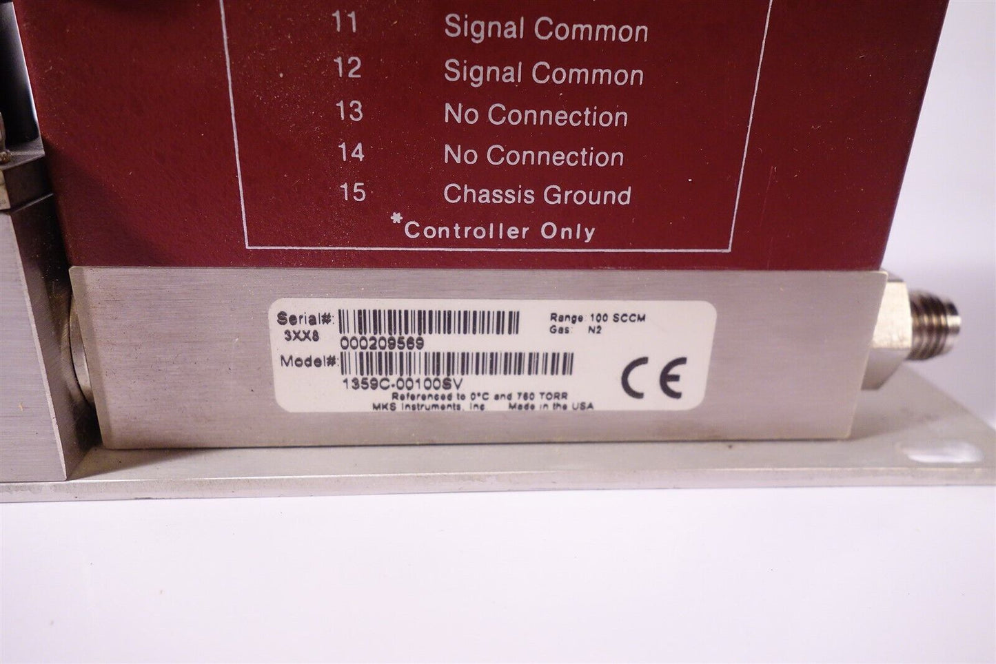 MKS 1359c 1359c-00100SV N2 100SCCM Mass Flow Controller
