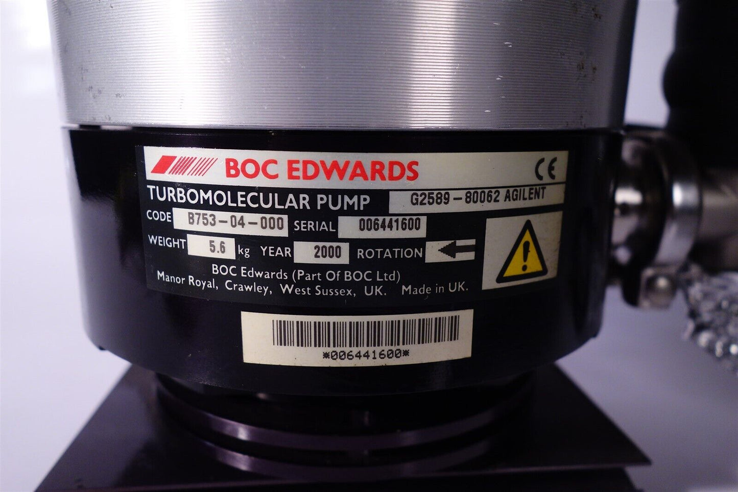 BOC Edwards G2589-80062 Agilent EXT255H Vacuum Pump EXDC160