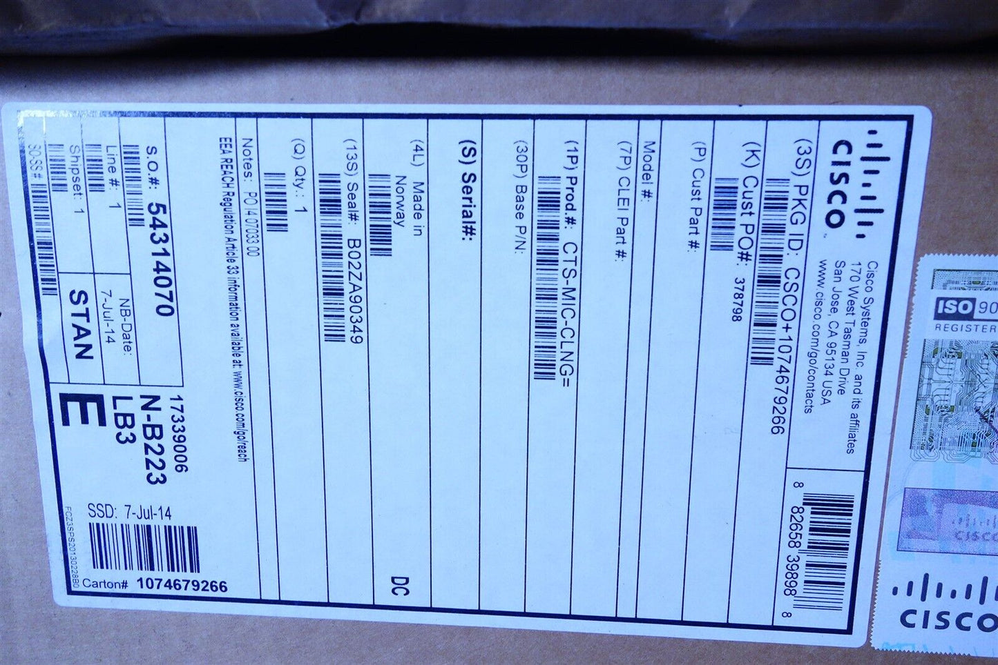 Cisco Audio Science Ceiling Microphone CTS-MIC-CLNG NEW IN BOX