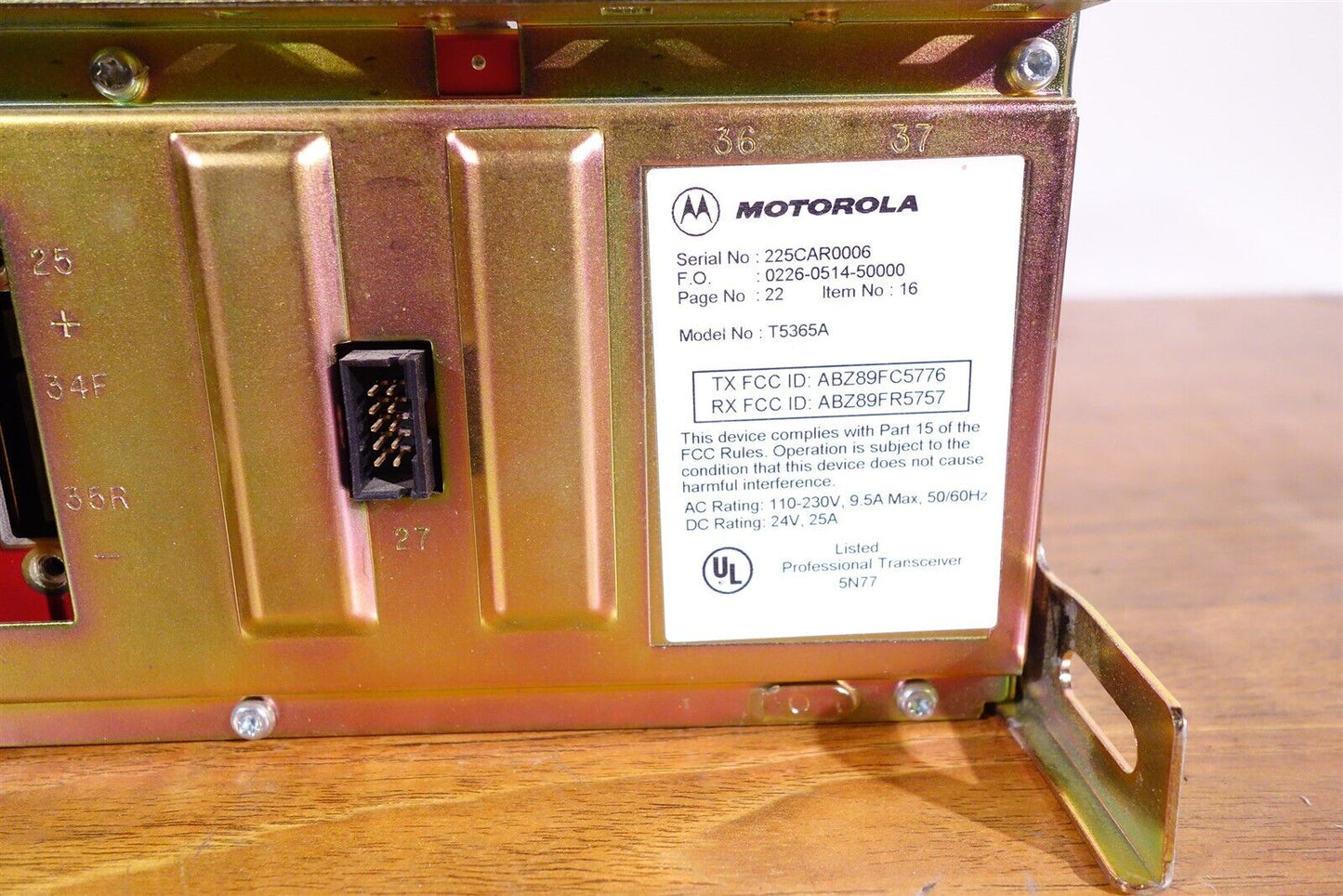 MOTOROLA QUANTAR T5365A UHF 800MHZ Excellent Working