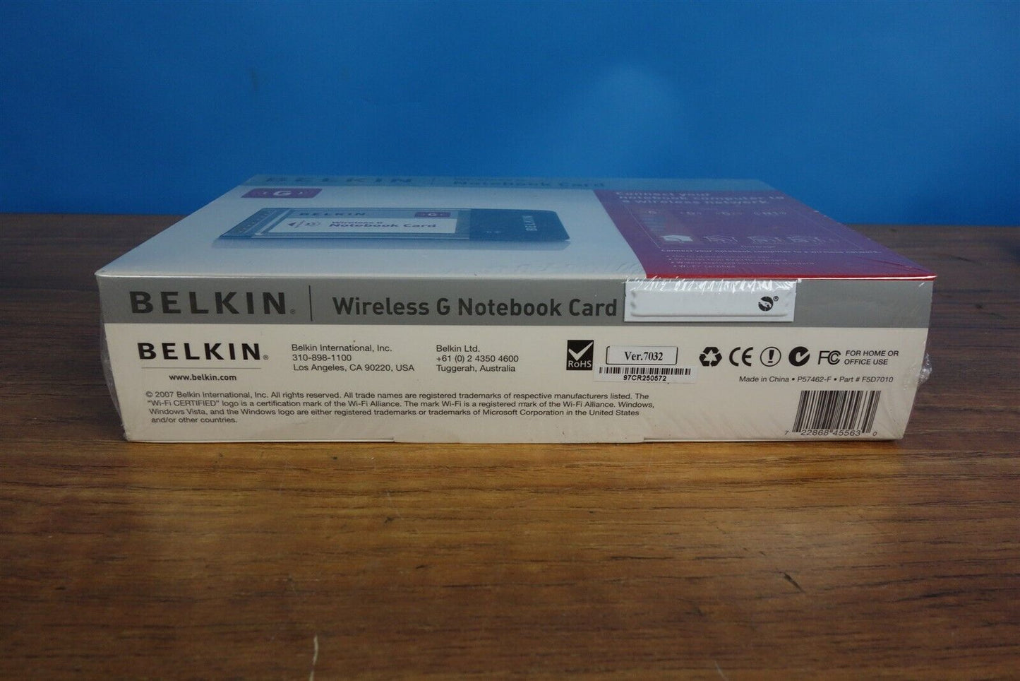 Belkin Wireless G Notebook Card P57462-F F5D7010 - NEW SEALED BOX