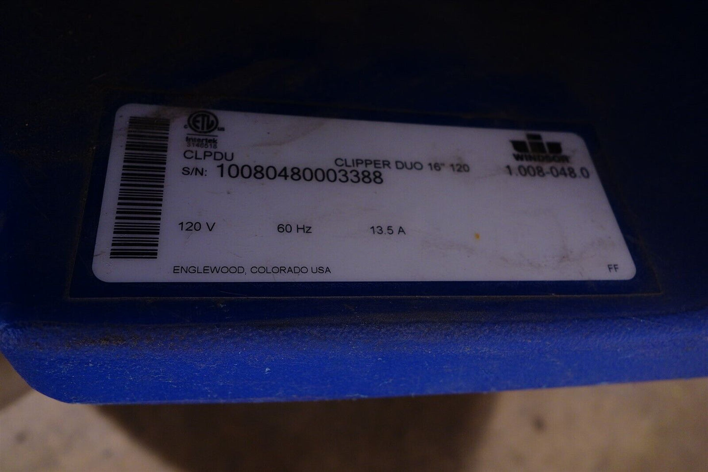 Windsor Clipper Duo 16" Carpet Extractor Shampooer Cleaner Professional