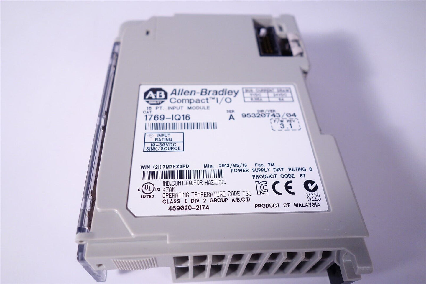 Allen Bradley 1769-IQ16 Ser A CompactLogix Input Module F/W 3.1