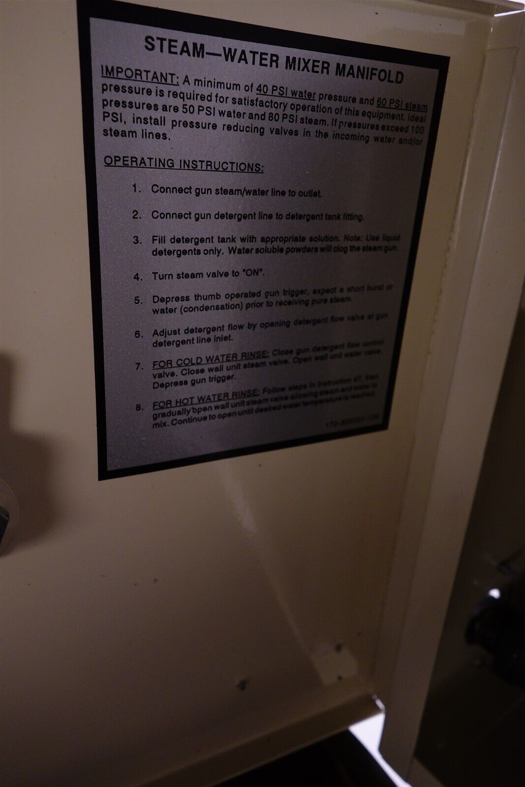 Amsco Steam Valve Steam - Water Manifold Cleaning Gun Assembly