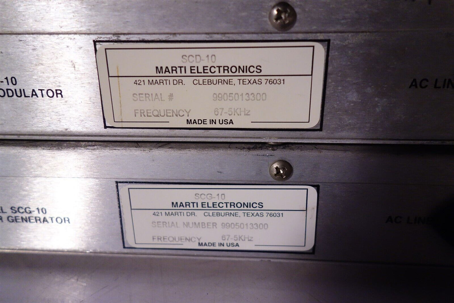 Marti SCD-10 SCG-10 Subcarrier Demodulator / Generator Combo for Broadcast - EXC