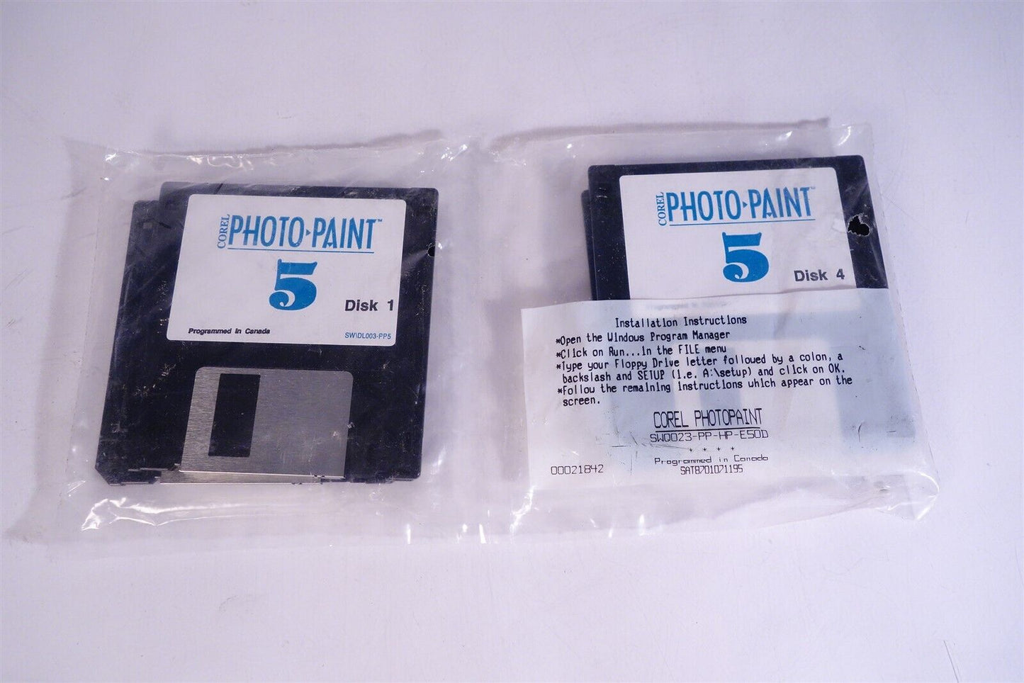 Corel photo paint 5 Graphic Draw Image Editing Software IBM dos floppy