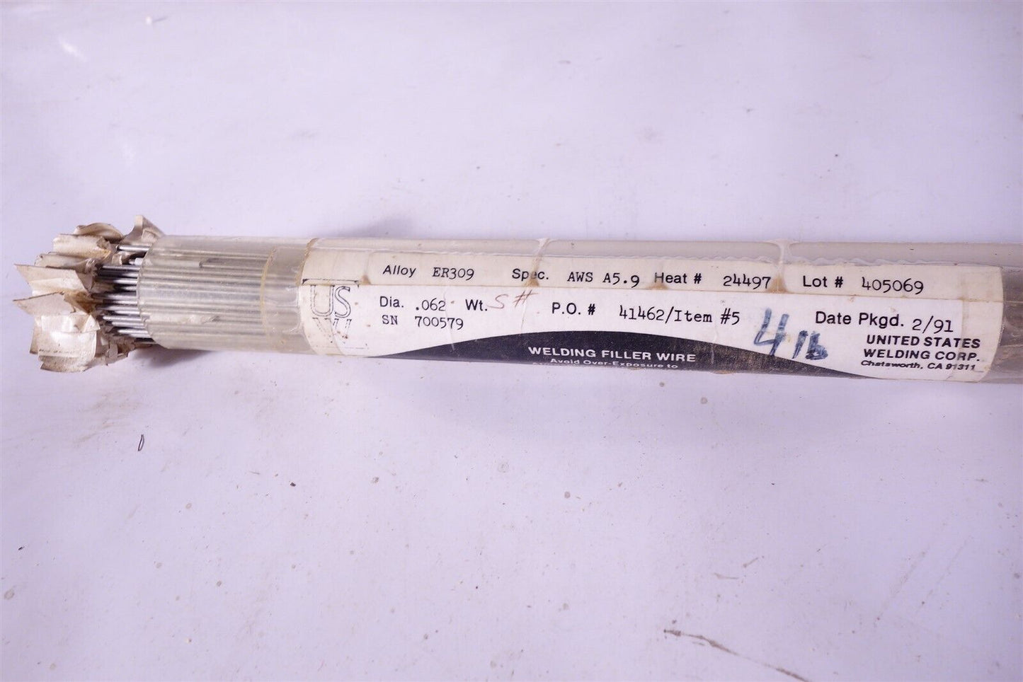 ER309 Stainless Steel .062x36" Tig Welding Wire / Rod 5lbs