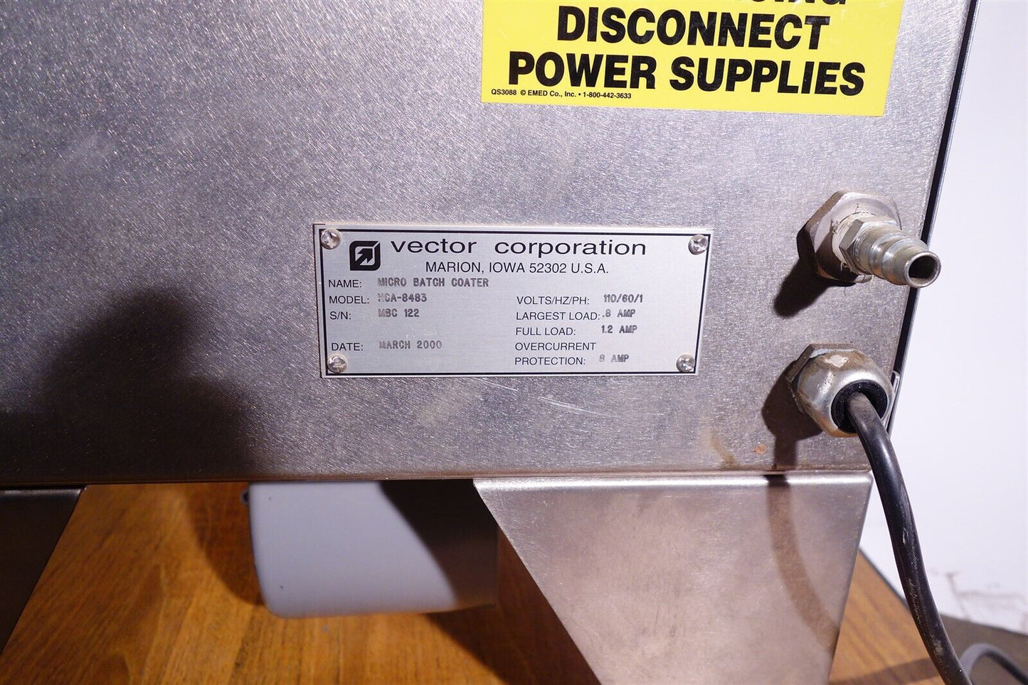 Freund / Vector Corporation Micro Batch Coater MCA-8483