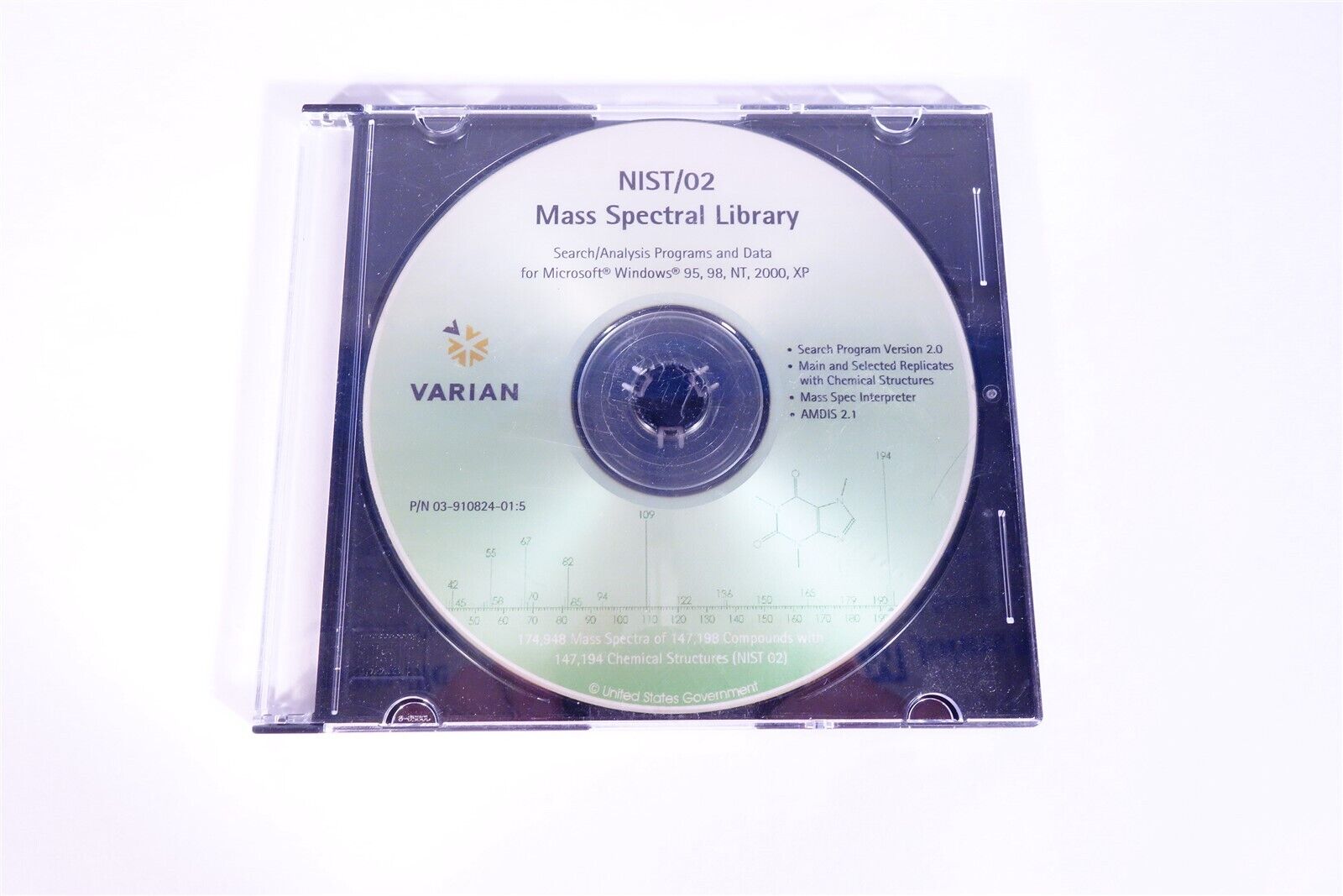 Varian NIST/02 Mass Spectral Library
