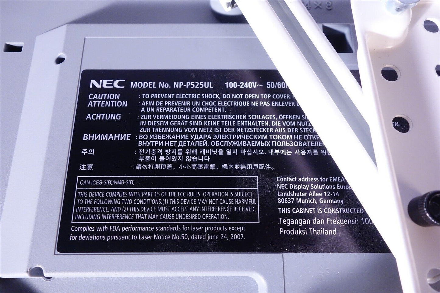 NEC P525UL 5000 Lumen WUXGA Laser LCD Projector NP-P525UL Only 108Hours 