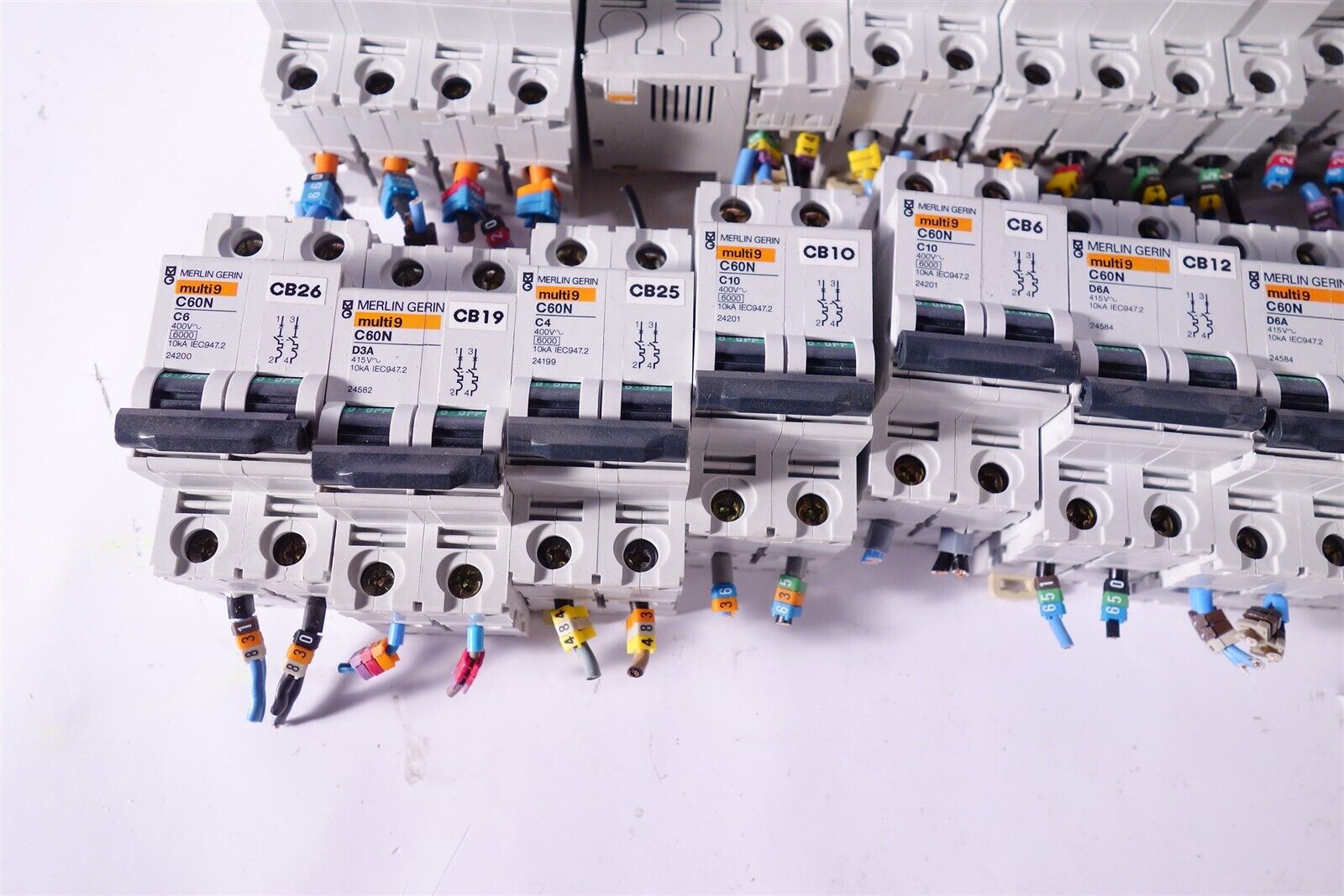 Large Lot of Merlin Gerin Multi9 C60N c10 D6A D20A D4A D3A Circuit Breakers 