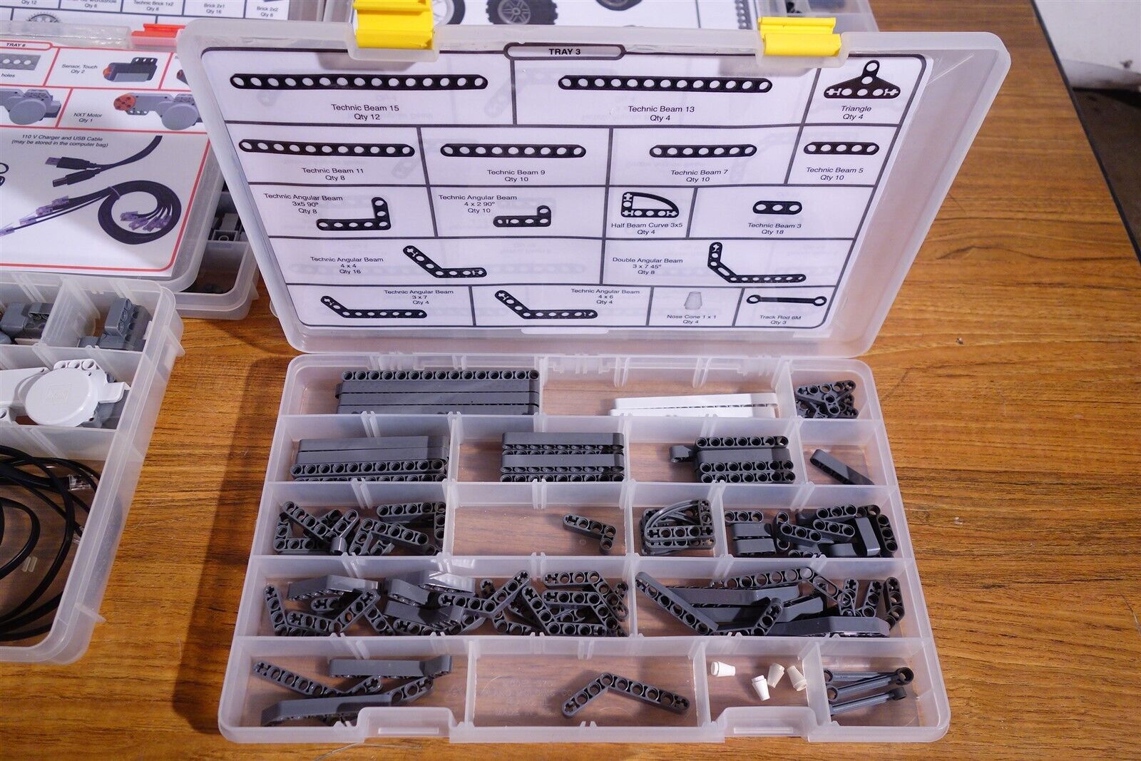 Lot of Lego Mindstorms NXT Education Parts / Accessories in Labeled Bins 