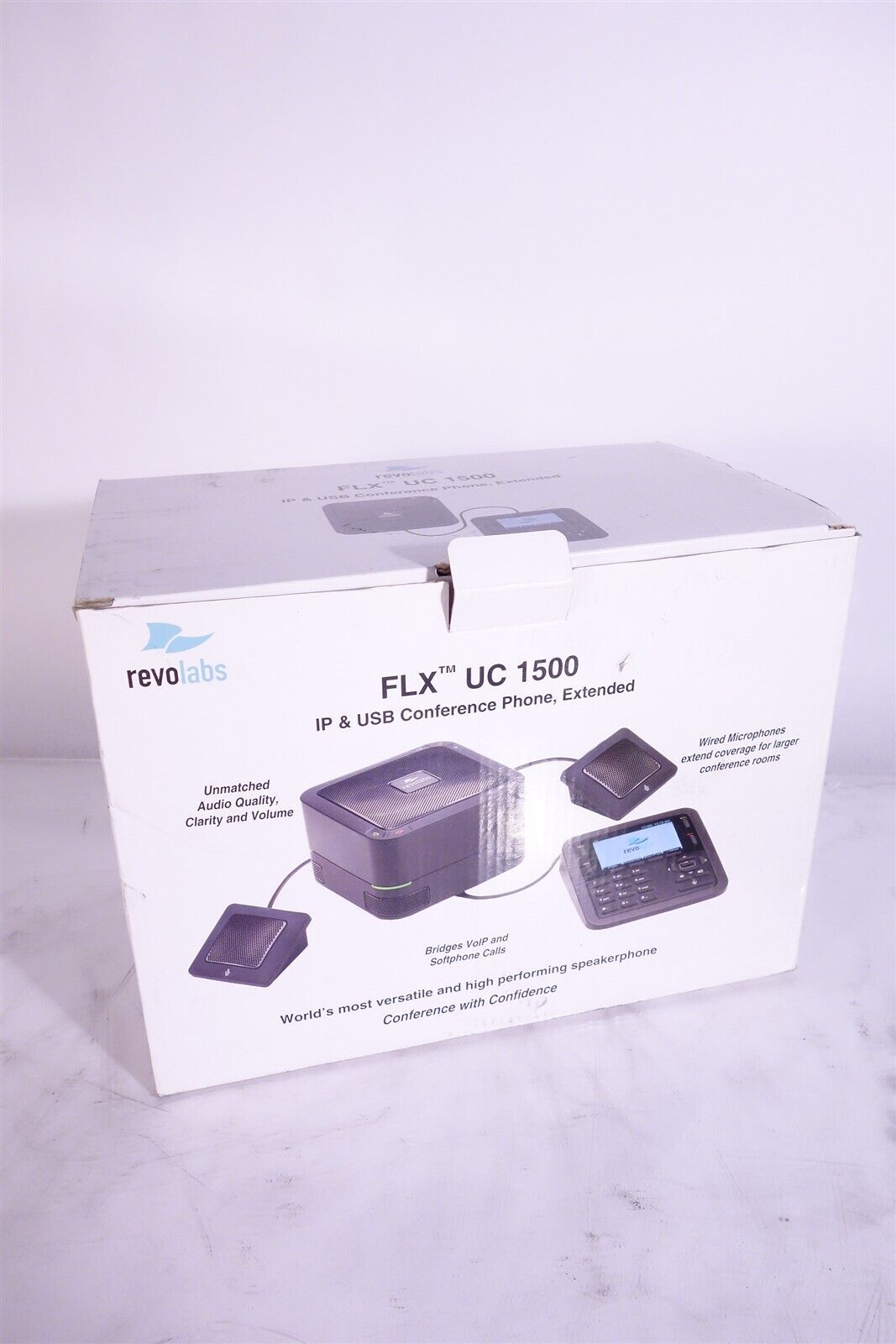 Revolabs FLX UC 1500 IP & USB Conference Phone w/ Extension Mic, 10-FLXUC1500