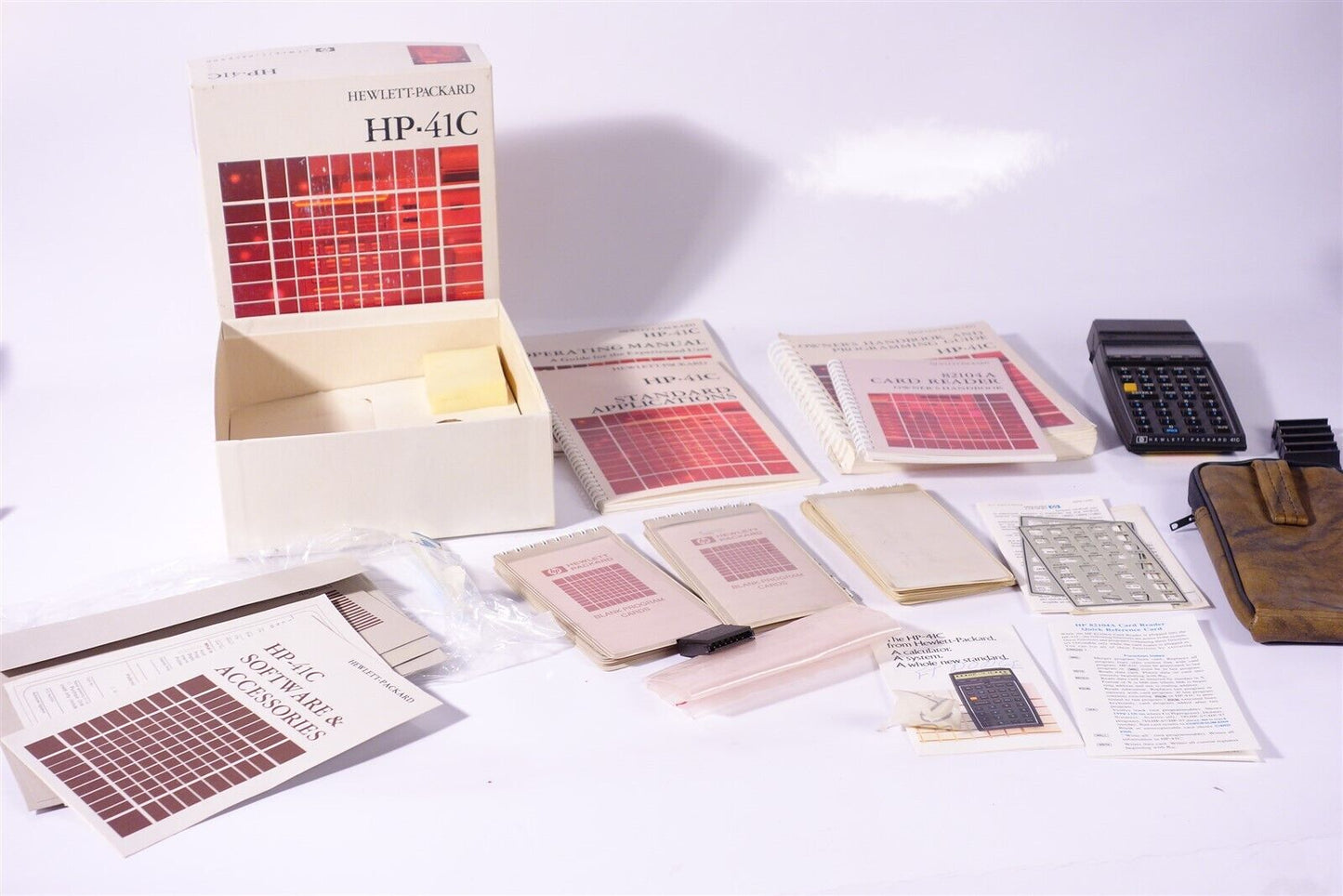 vintage Hewlett Packard HP-41C & 82104A Card Reader, Module manuals calculator