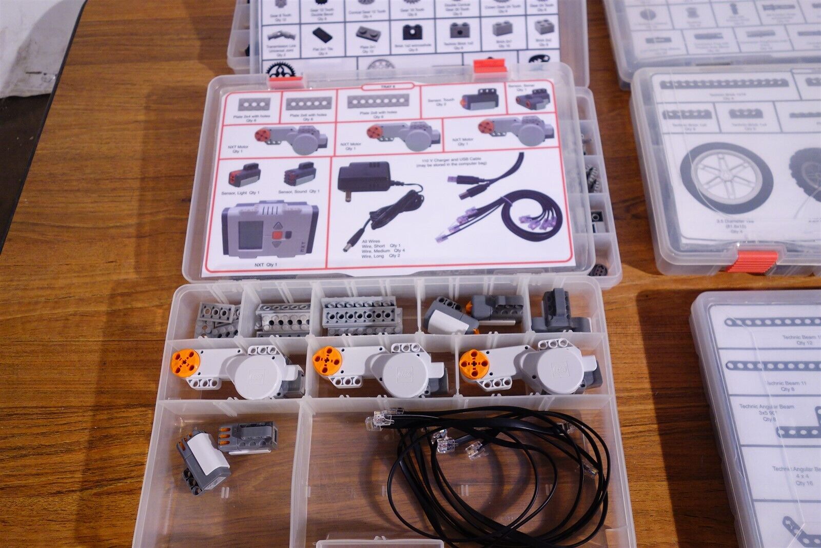 Lot of Lego Mindstorms NXT Education Parts / Accessories in Labeled Bins 