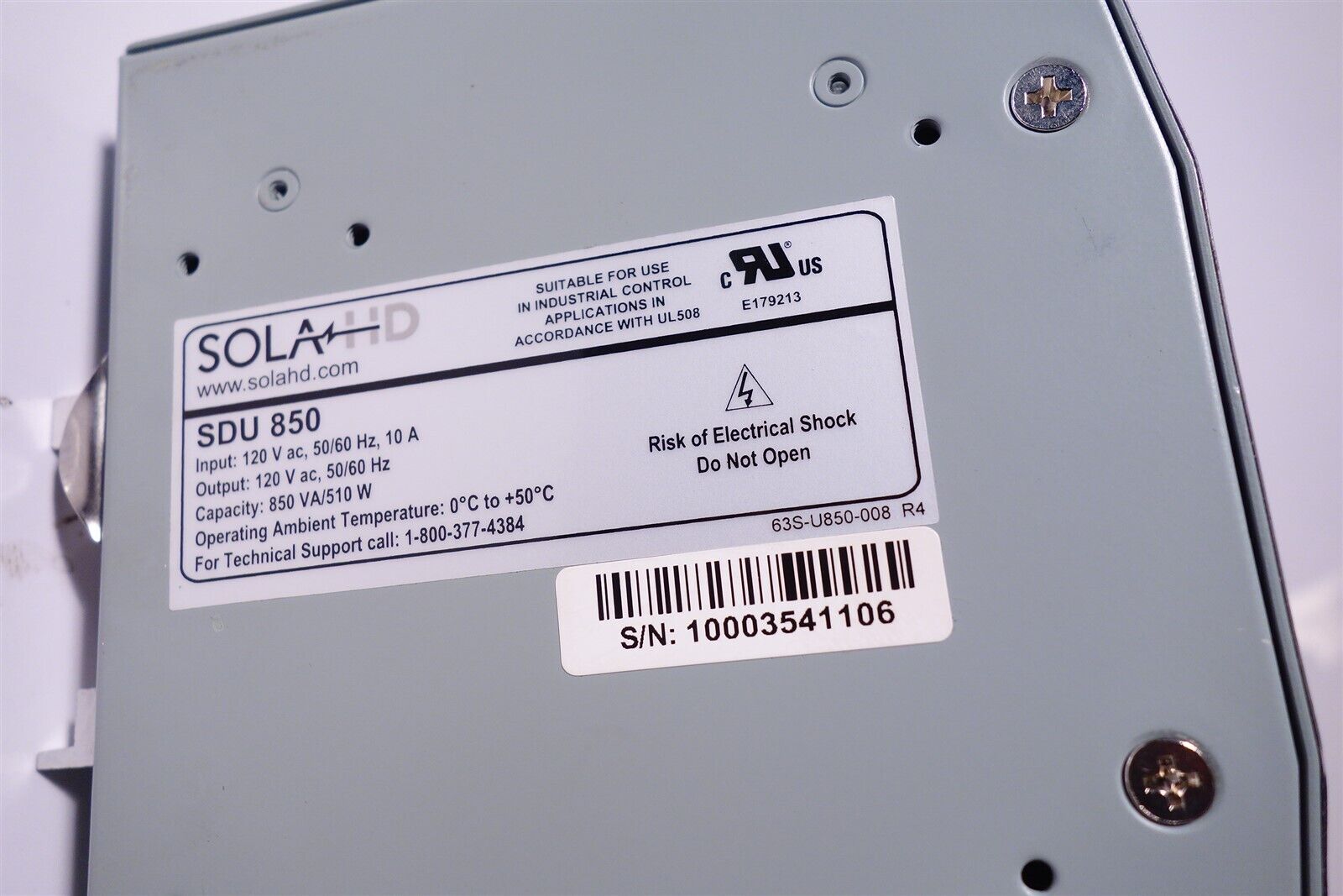 Emerson / Sola SolaHD SDU850 Uninterruptible Power Supply, 120VAC, 850VA/510W
