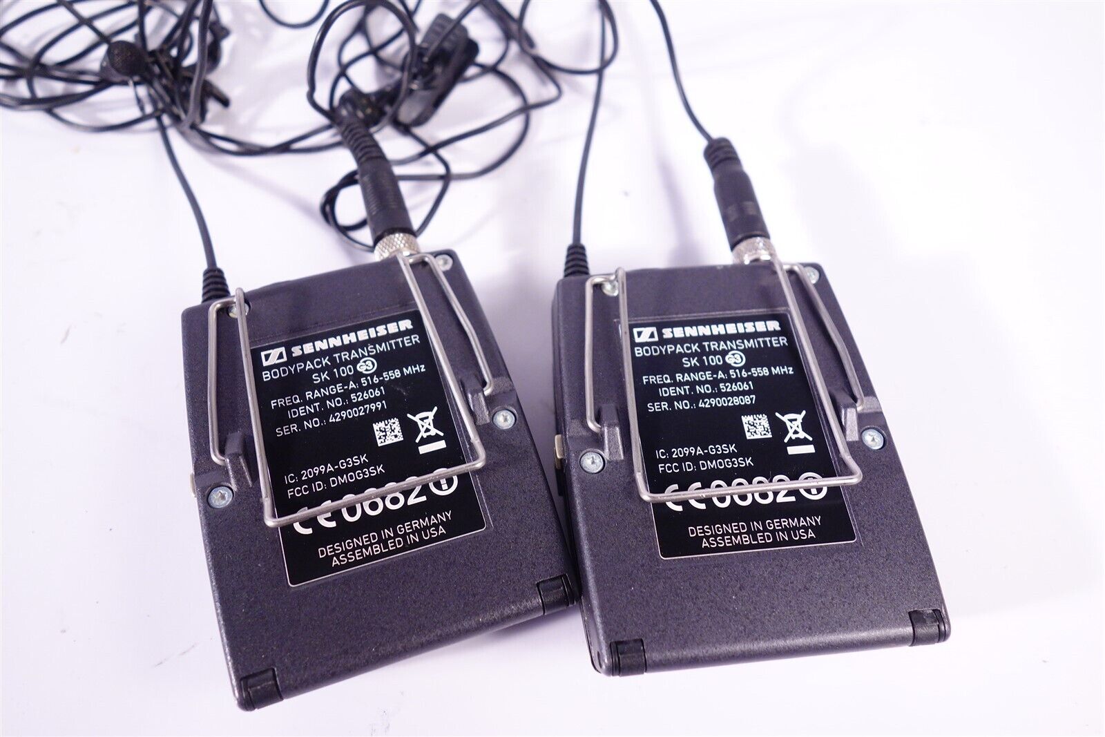 Two (2) Sennheiser EM100 G2 Wireless Receivers with (2) SK100 G3 Transmitters