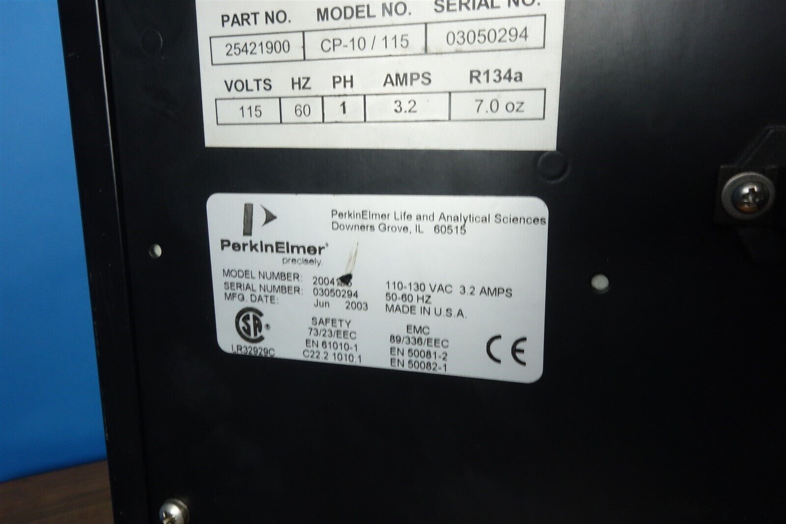 Perkin Elmer K-O Concepts Part 25421900 CP-10 