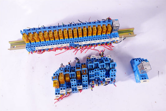 Large Lot of Finder 95.05 94.04 Relays with Bases 
