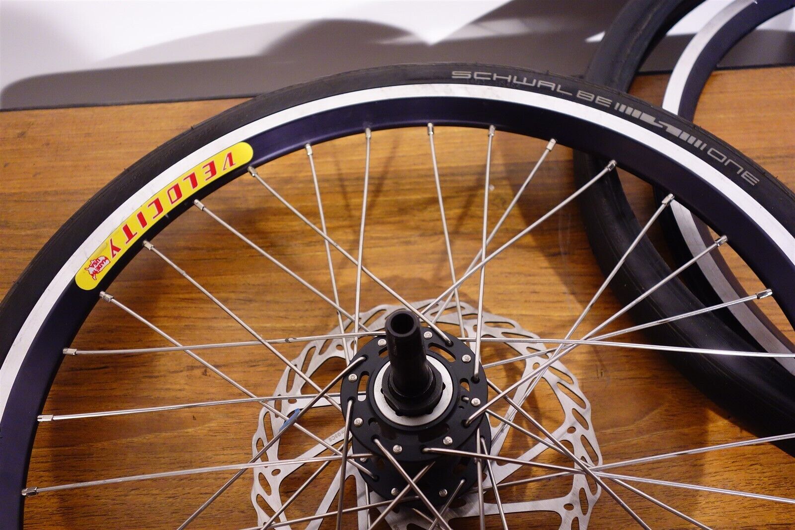 Lot of 2 20" Racing Wheels Velocity 20x1.10 Rims Schwalbe One Shimano HB-M758 