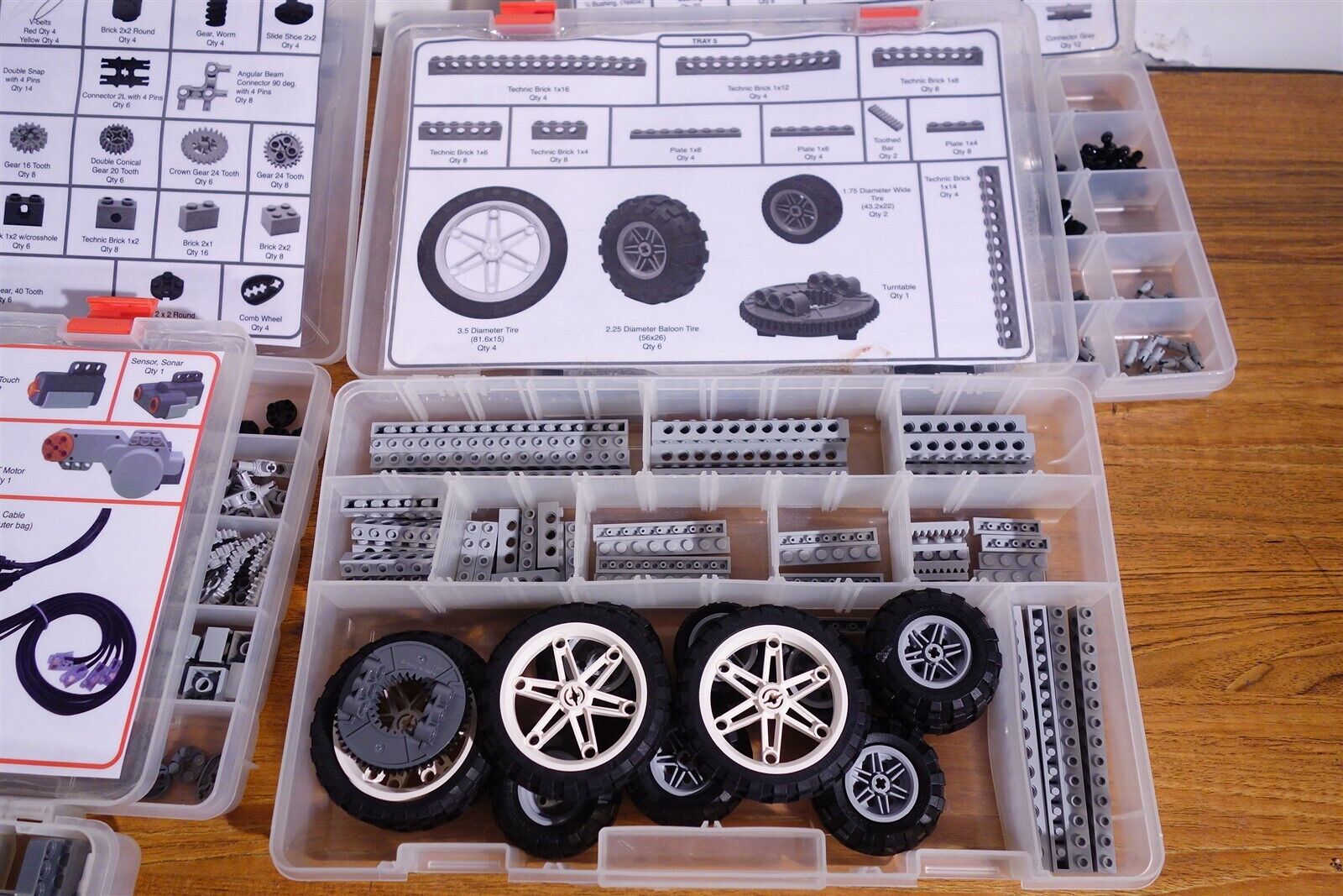 Lot of Lego Mindstorms NXT Education Parts / Accessories in Labeled Bins 