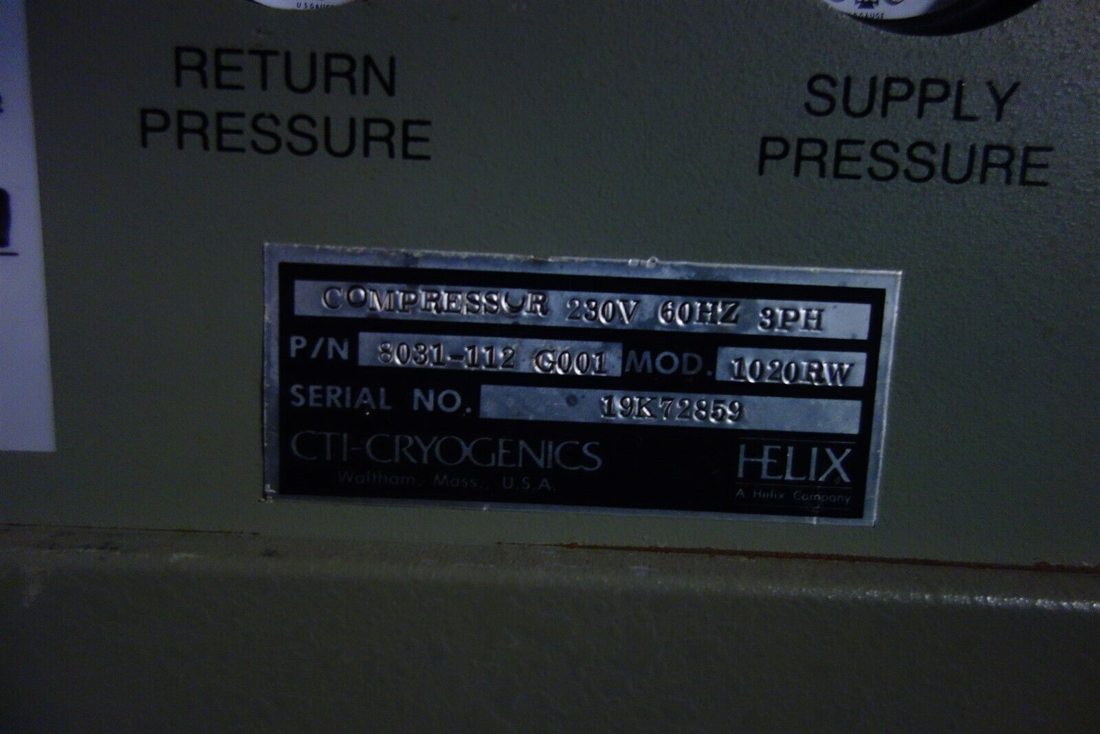 CTI-Cryogenics Helix Compressor 1020RW 230V 3Ph
