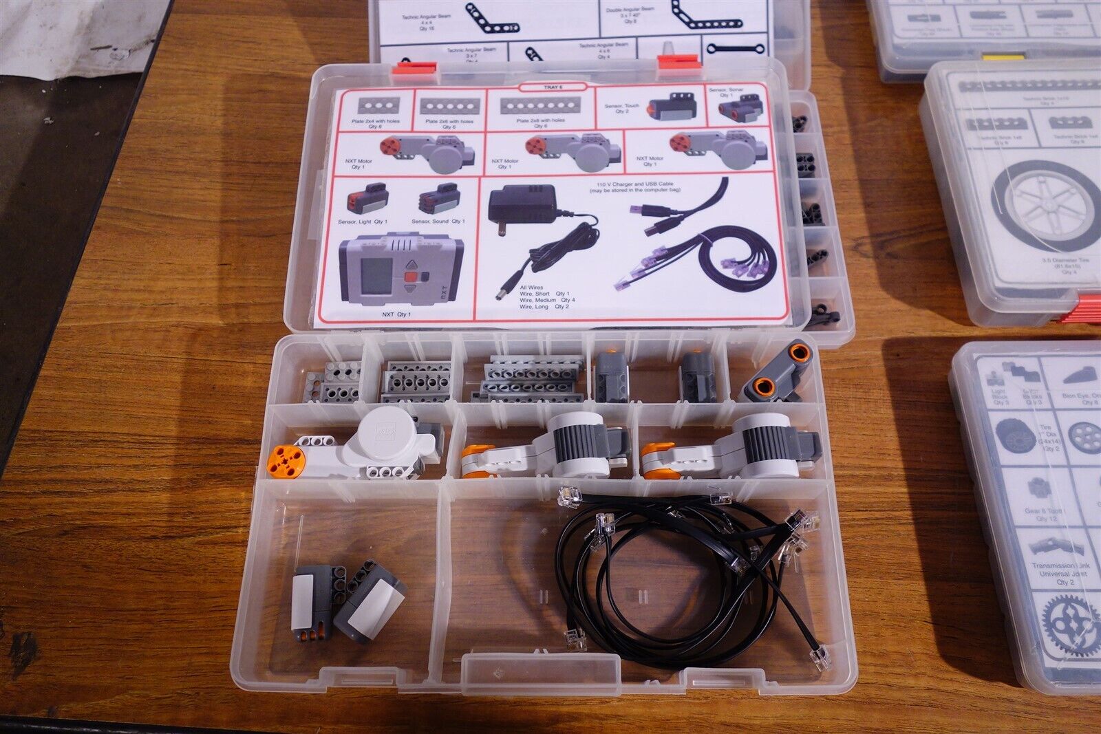 Lot of Lego Mindstorms NXT Education Parts / Accessories in Labeled Bins 