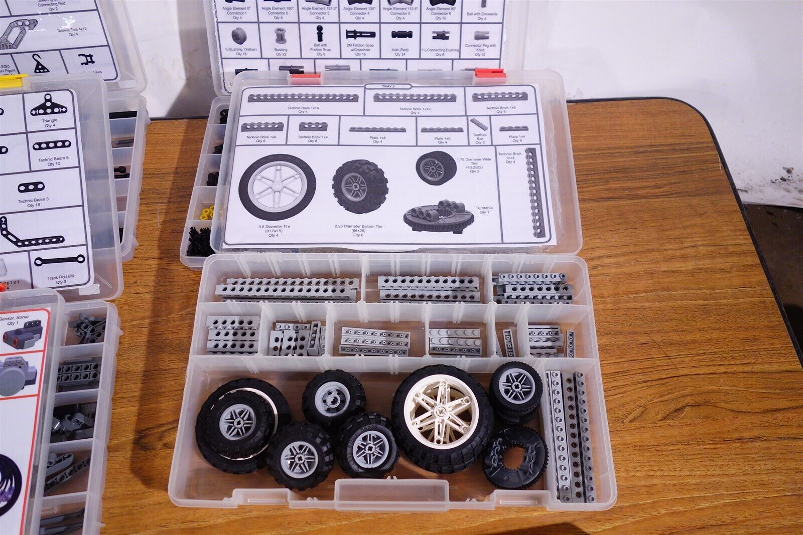 Lot of Lego Mindstorms NXT Education Parts / Accessories in Labeled Bins 