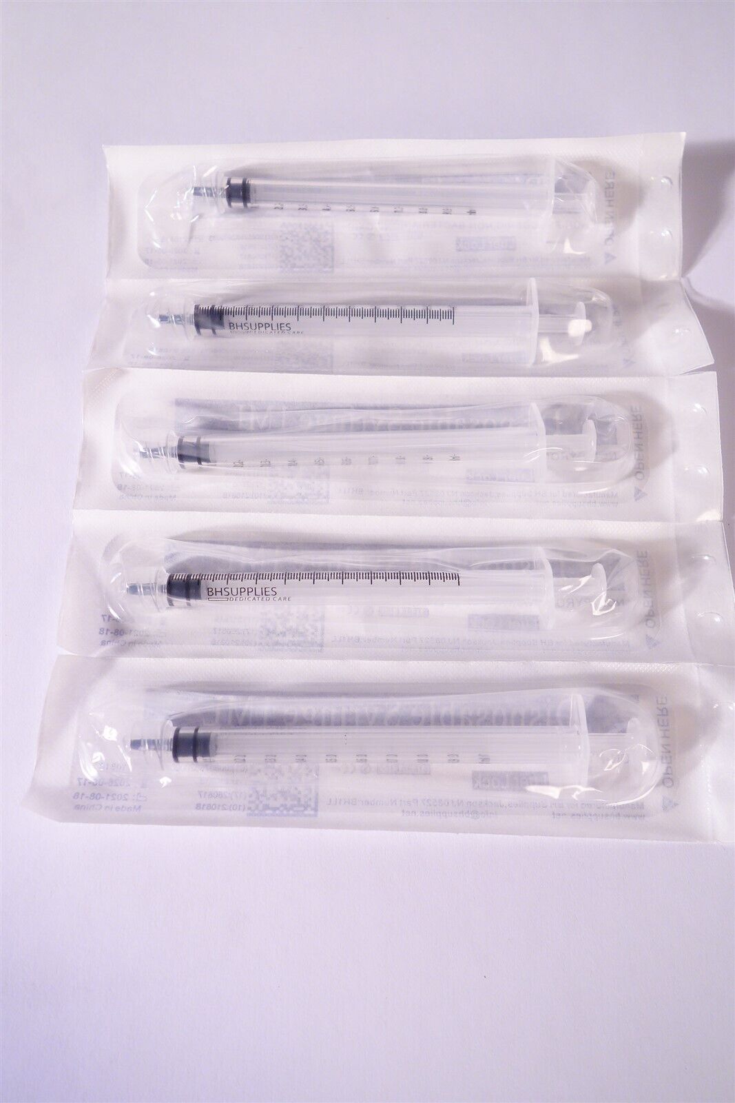 Lot of 5 3ML / 3cc Disposable Syringe BH Supplies Luer Lock