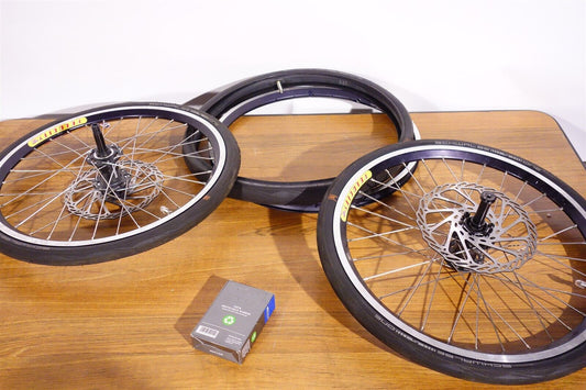 Lot of 2 20" Racing Wheels Velocity 20x1.10 Rims Schwalbe One Shimano HB-M758 