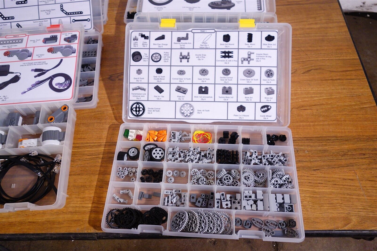 Lot of Lego Mindstorms NXT Education Parts / Accessories in Labeled Bins 