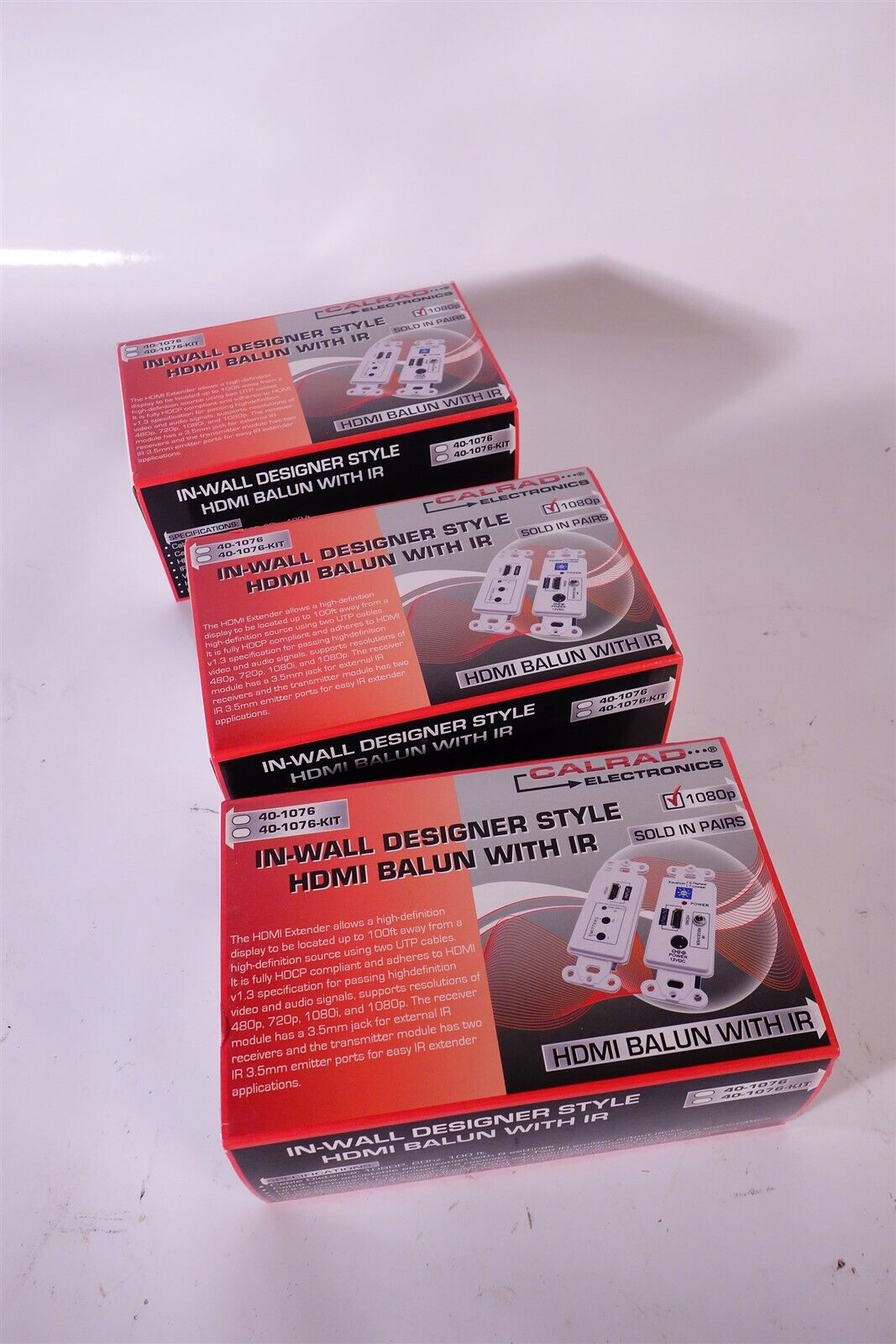 Lot of 3 Calrad 40-1076-KIT HDMI WALLPLATE BALUN 2 CAT5/E 