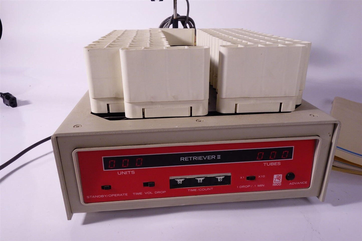 ISCO Retriever II fraction collector + Manual + Spare Collection trays