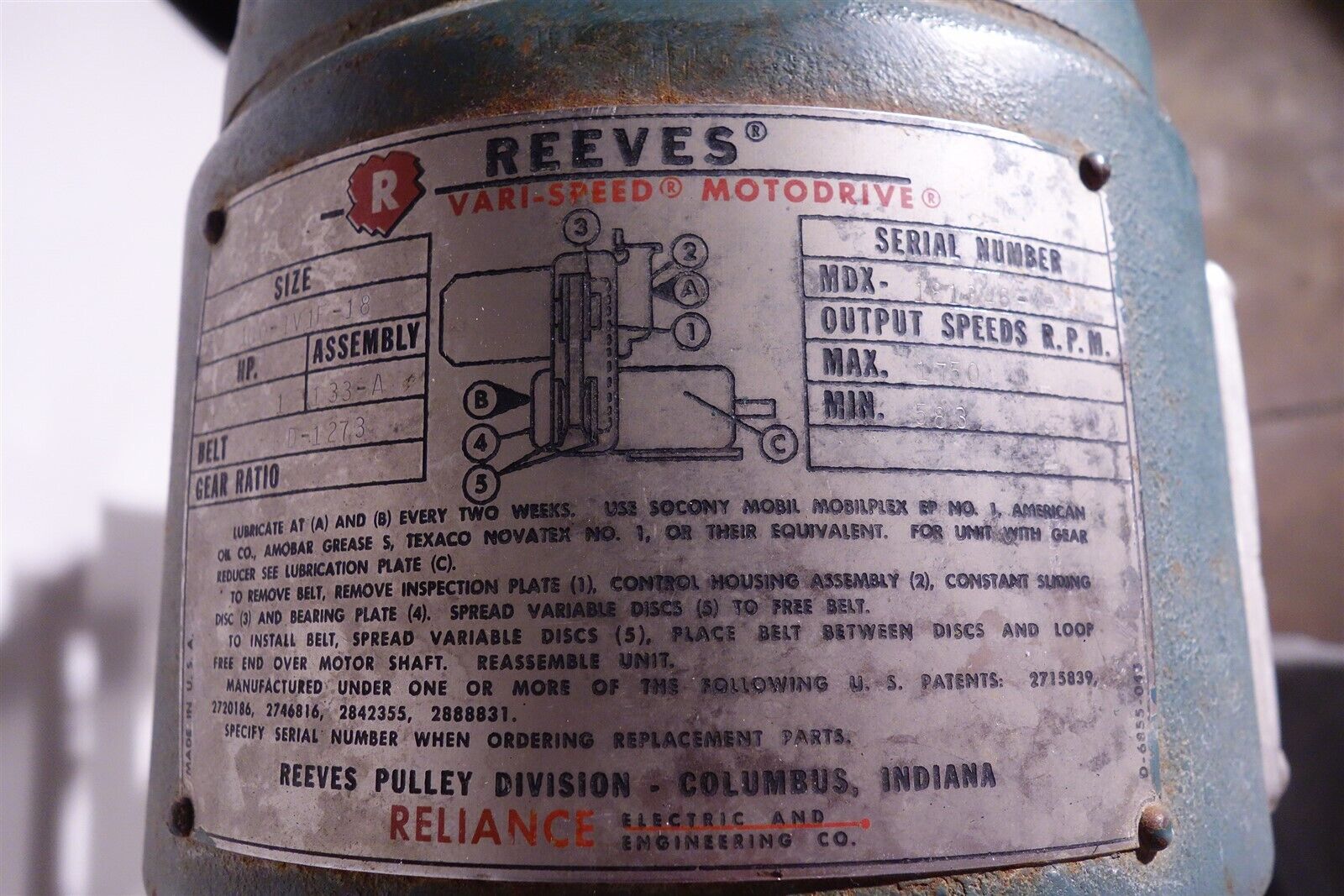 LANGSENKAMP LAB SIZE FRUIT VEGETABLE SAUCE FINISHER REEVES DRIVE 185SC 