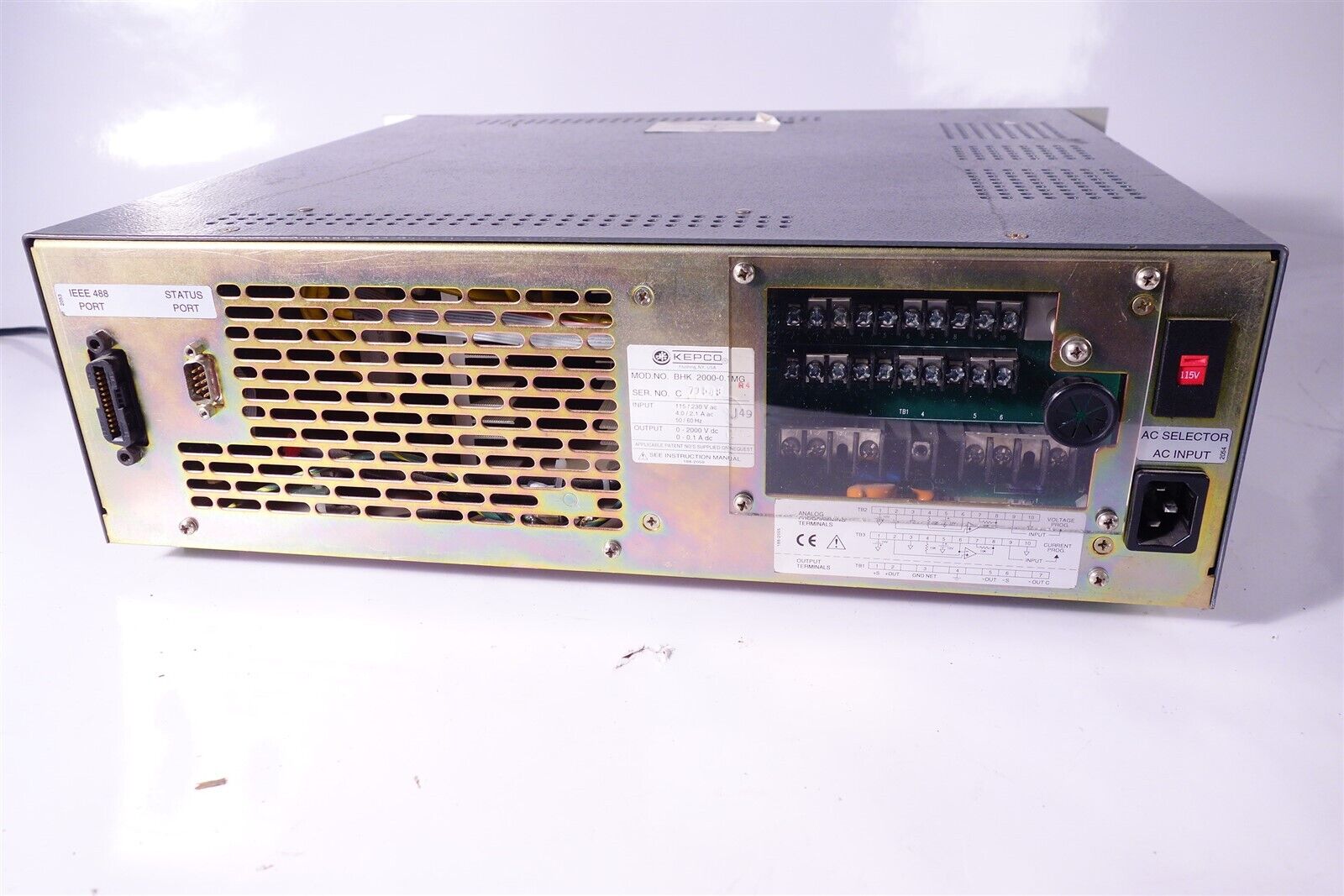 Kepco BHK2000-0.1MG Programmable Power Supply 2kV DC GPIB/RS232