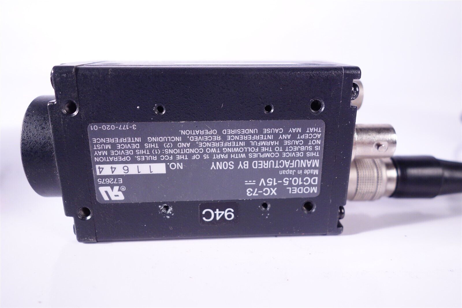 SONY XC-73 CCD Machine Vision Camera Working with Power Supply 