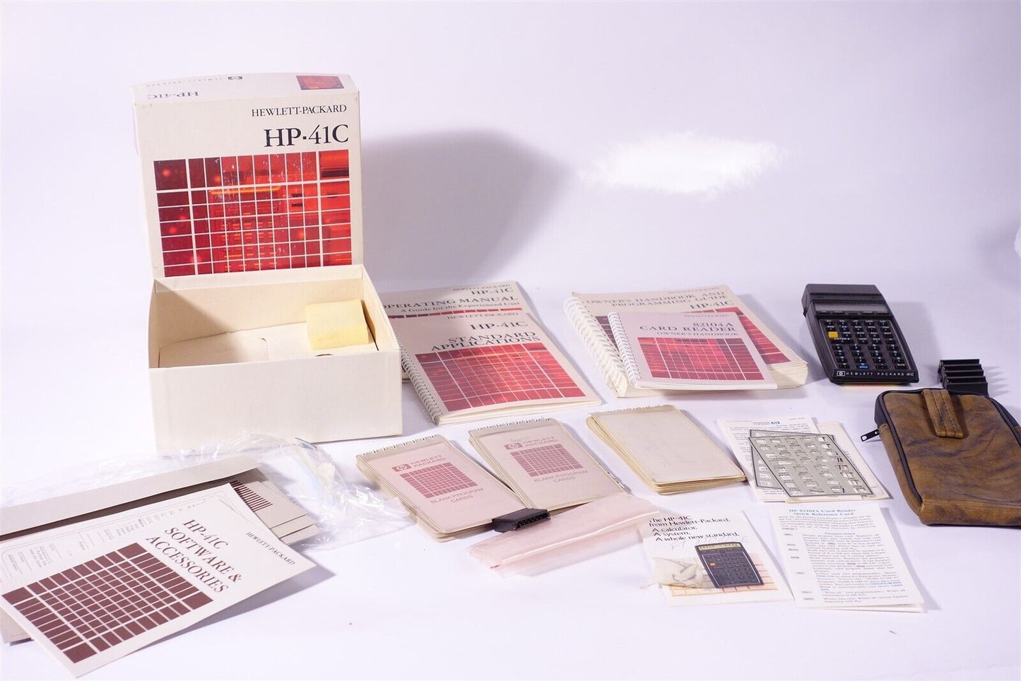 vintage Hewlett Packard HP-41C & 82104A Card Reader, Module manuals calculator