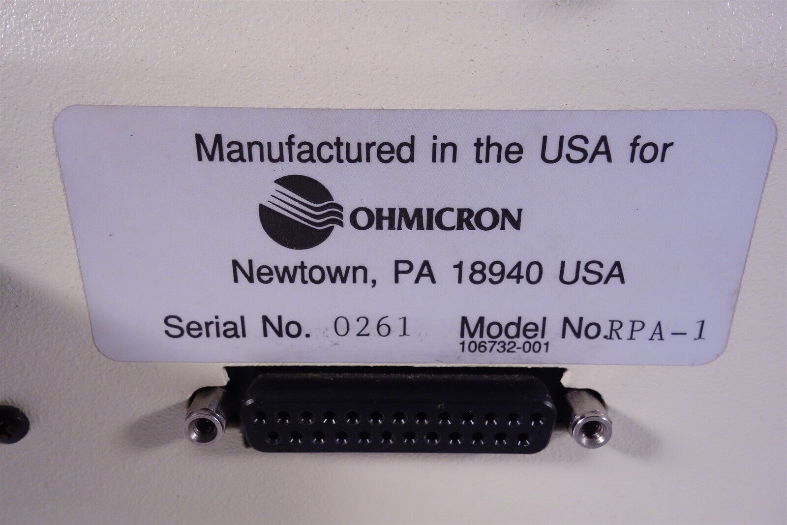 Ohmicron RPA-1 Photometric Analyzer / Spectrophotometer 