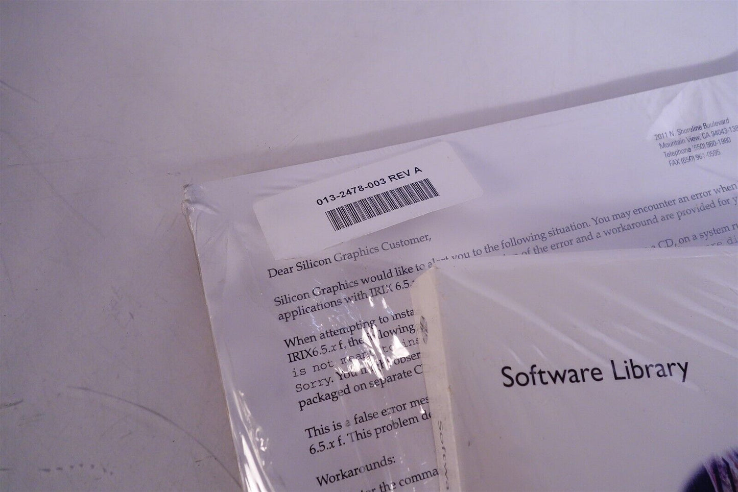 SGI Silicon Graphics IRIX 6.5 Sealed Software Library Collection 